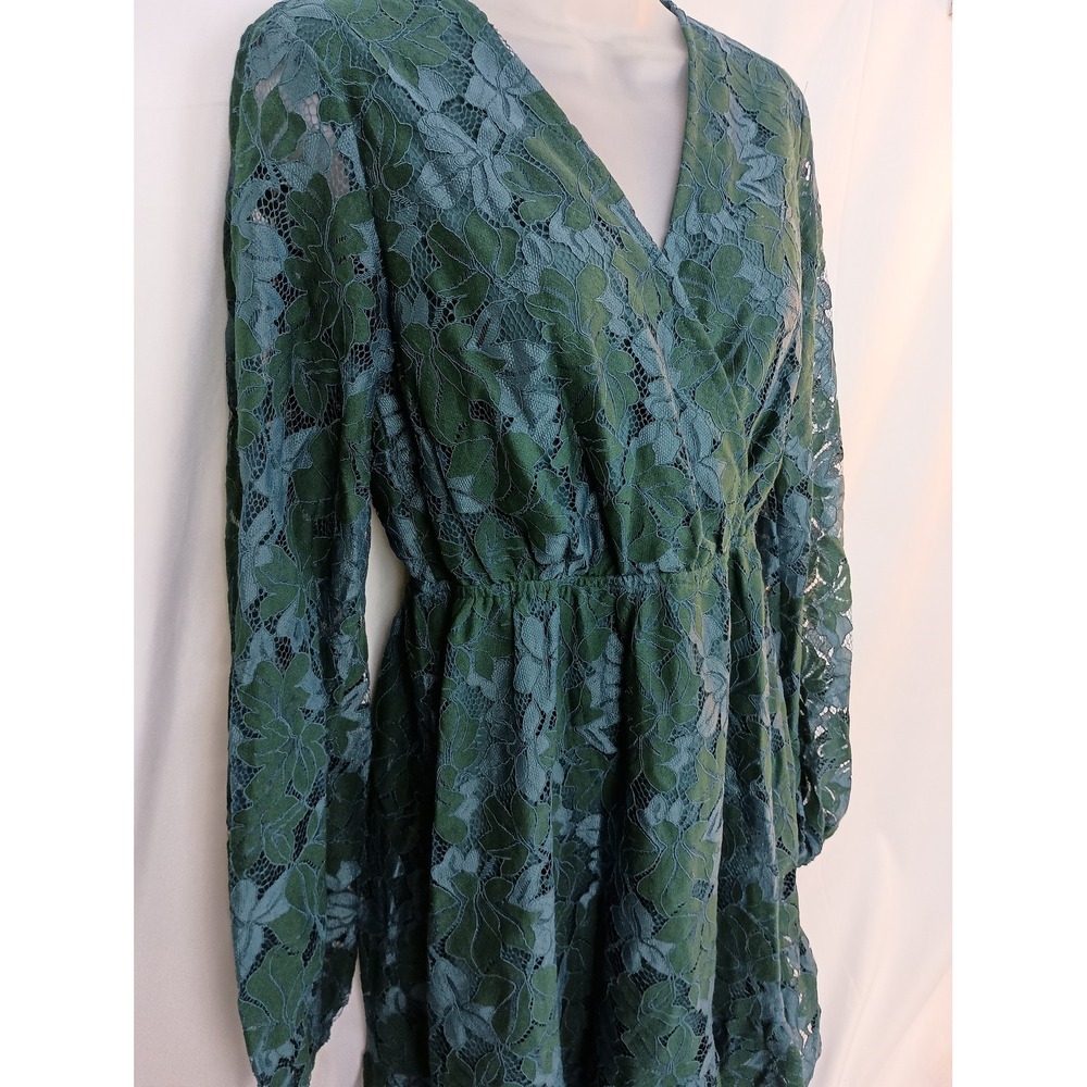 cupshe‎ boho green blue whimsigoth fairycore lace S mini dress western romantic - Picture 8 of 12
